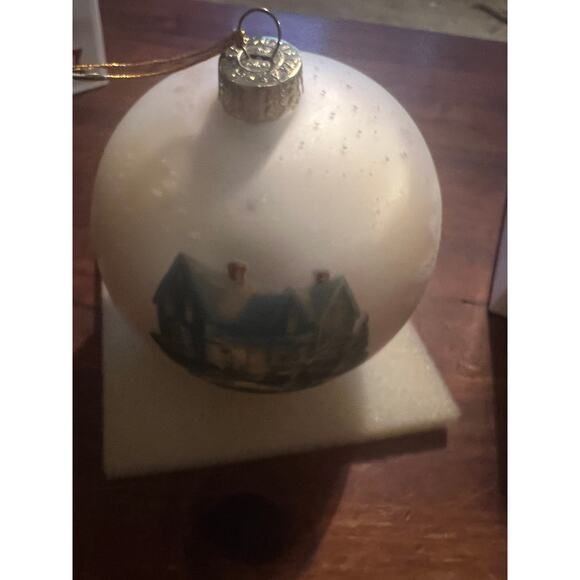 Thomas Kinkade Blessing of Christmas Ornament Painter of Light Christmas Cottage - Picture 3 of 10